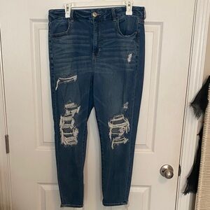 American Eagle Outfitters Ripped Blue Jeggings
